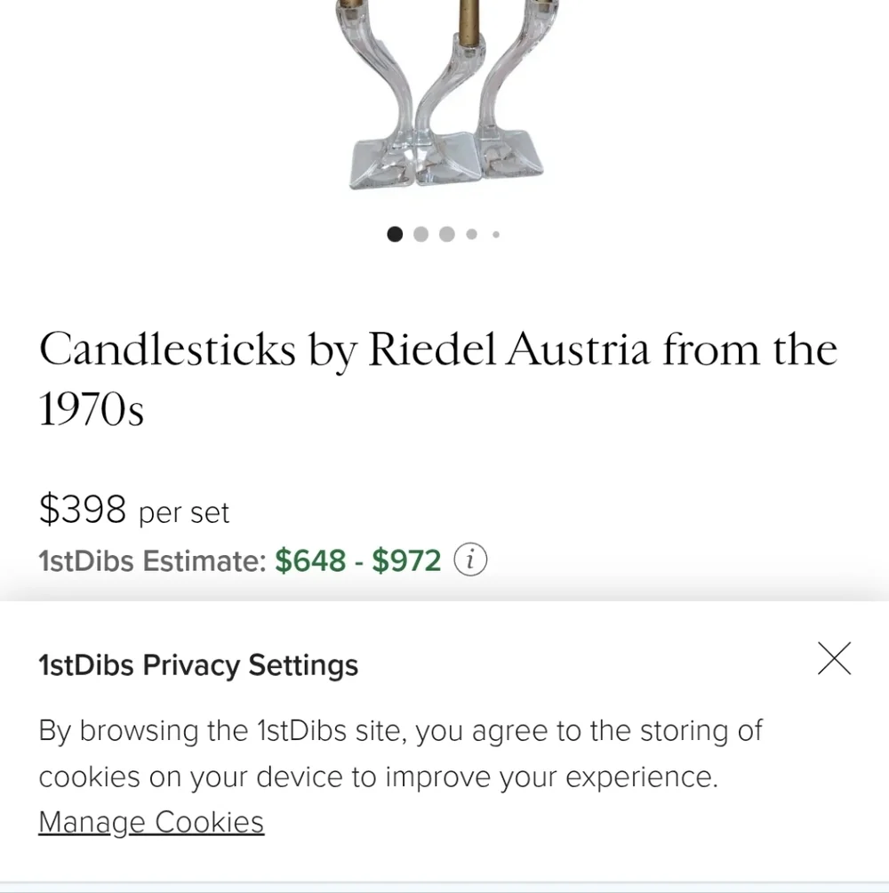 Vtg Josef Riedel Crystal Candlesticks by Riedel Austria 1970s Vintage - Picture 2 of 6